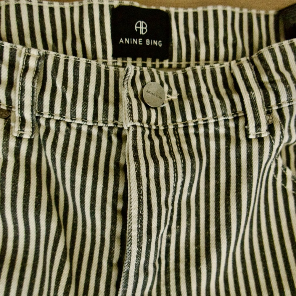Anine Bing Monochrome Striped Trousers